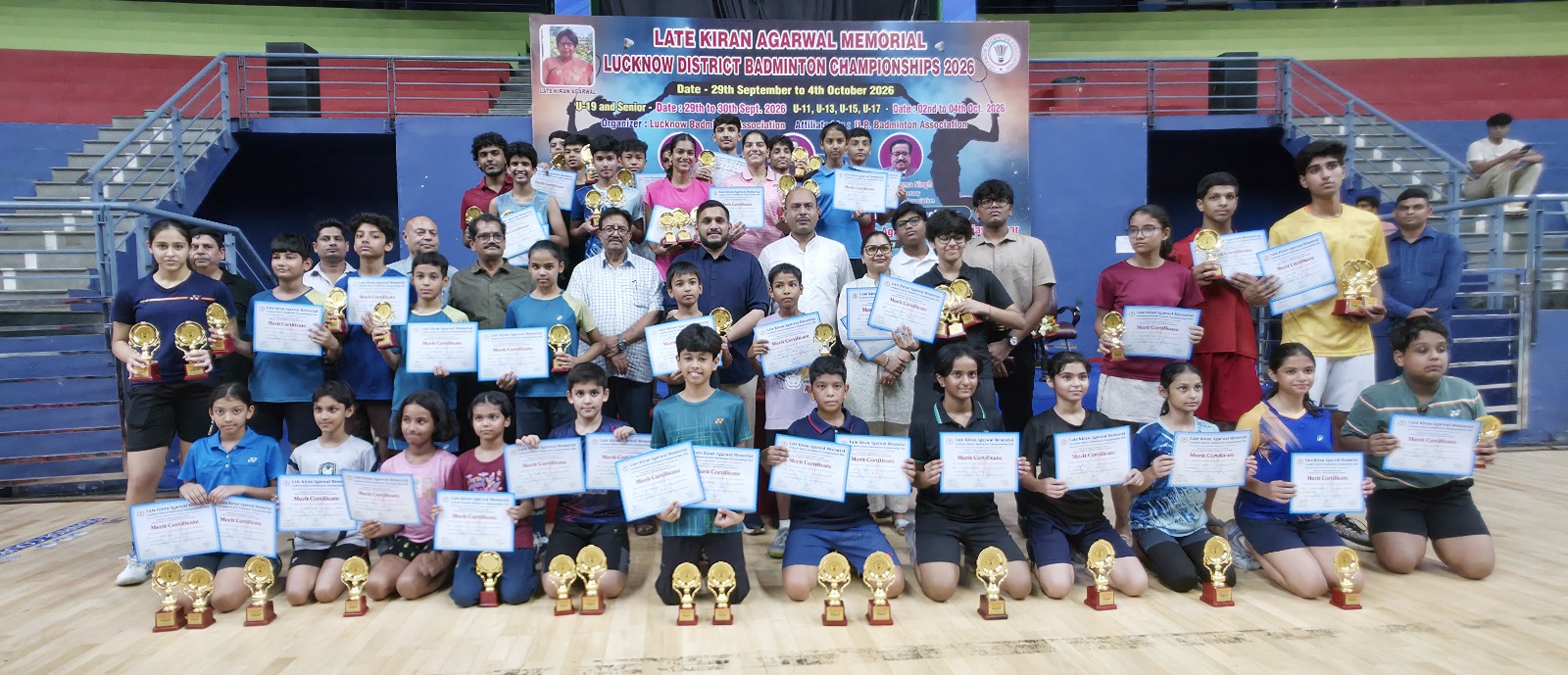 आरनवी, अभिजय, सांची और तथास्तु ने किरन अग्रवाल बैडमिंटन में जीते दोहरे खिताब