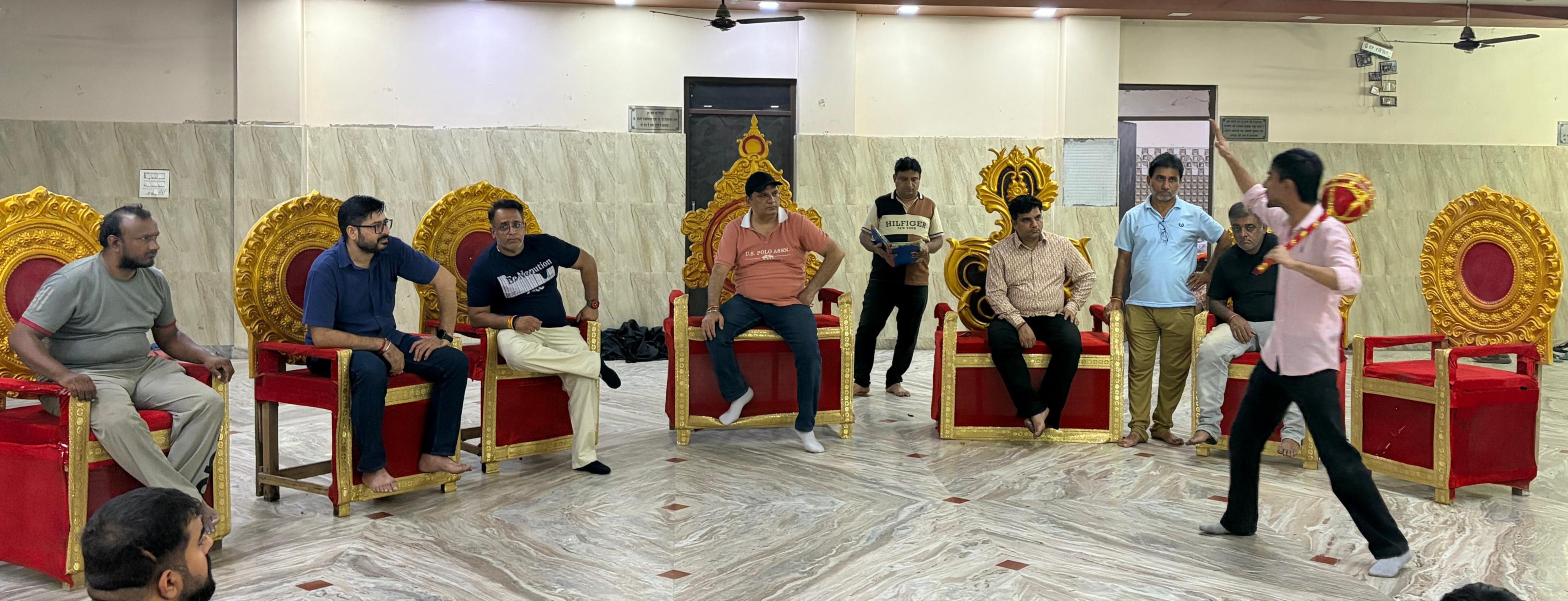 कलाकारों ने रावण-अंगद संवाद का किया अभ्यास