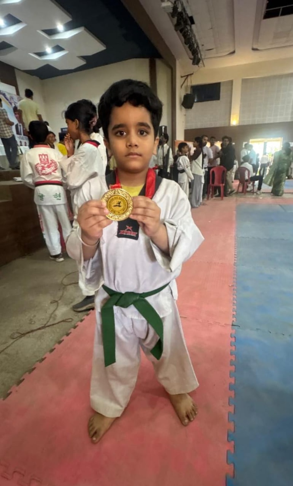 लखनऊ के अथर्व ने मध्य प्रदेश में स्टेट लेवल ताइक्वांडो चैंपियनशिप में जीता गोल्ड मेडल