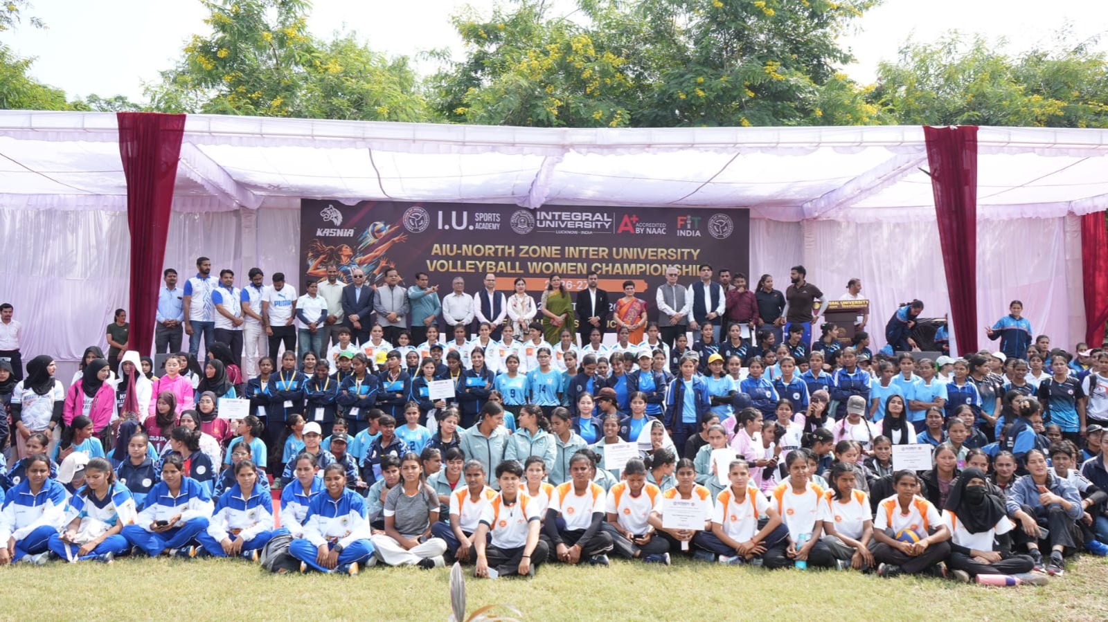 नॉर्थ जोन महिला वॉलीबॉल चैंपियनशिप शुरू, पहले दिन लखनऊ और इंटीग्रल विश्वविद्यालय ने दर्ज की जीत