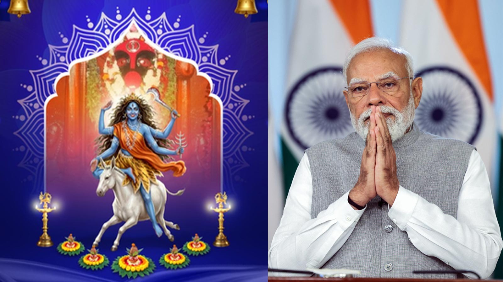 नवरात्र का सातवां दिन: पीएम मोदी ने शेयर किया देवी की स्तुति का भजन, मां कालरात्रि से समृद्धि की प्रार्थना
