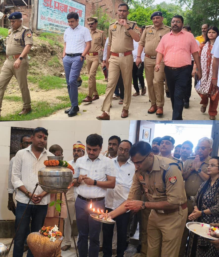 अवसानेश्वर मंदिर में मेले की तैयारियों का डीएम-एसपी ने लिया जायजा
