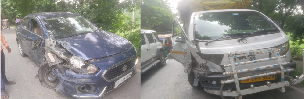 बीसलपुर-बरेली हाईवे पर कार और पिकअप की आमने-सामने भिड़ंत, कई किलोमीटर तक लगा लंबा जाम
