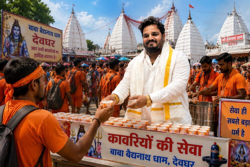 बीजेपी नेता रूपेश पाण्डेय फिर बने मिसाल, कांवरियों के लिए भोजन-रहने की पूरी व्यवस्था