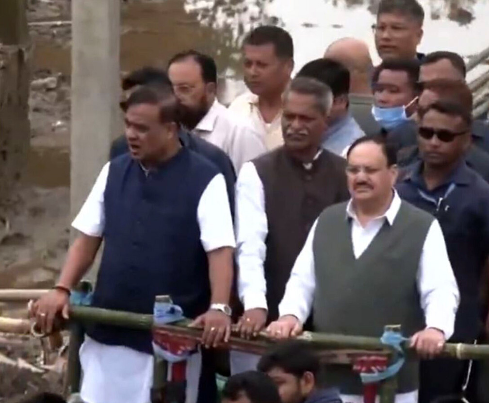 असम के सर्वाधिक बाढ़ प्रभावित नेपाली खूंटी का जेपी नड्डा ने किया दौरा