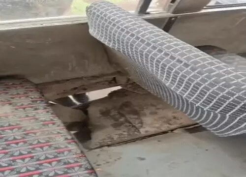 चलती स्कूल बस के टूटे फर्श से नीचे निकली चार साल की बच्ची