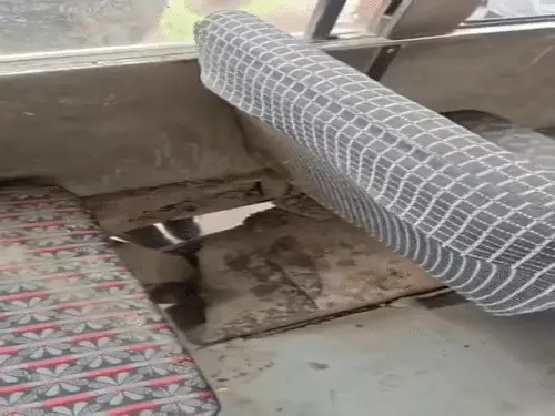 चलती स्कूल बस के टूटे फर्श से नीचे निकली चार साल की बच्ची