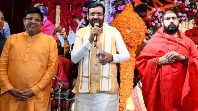 विपुल गोयल के गणपति उत्सव में पहुंचे राज्यपाल और मुख्यमंत्री सैनी