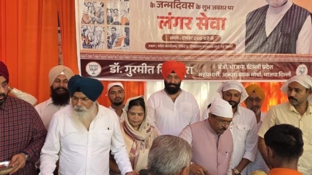 प्रधानमंत्री के जन्मदिवस पर भाजपा ने लगाया लंगर