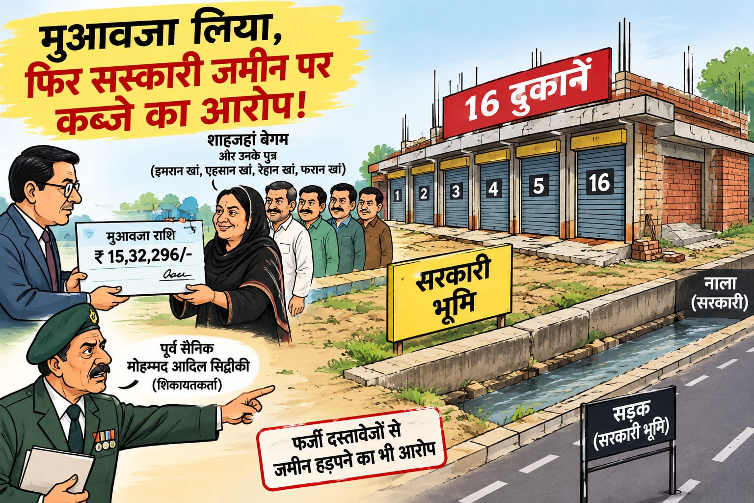 बीसलपुर में मुआवजे के बाद सरकारी जमीन पर अवैध कब्जे और फर्जीवाड़े का आरोप