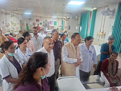 कोरोनेशन अस्पताल में राज्यमंत्री प्रताप पंवार ने व्यवस्थाओं का लिया जायजा